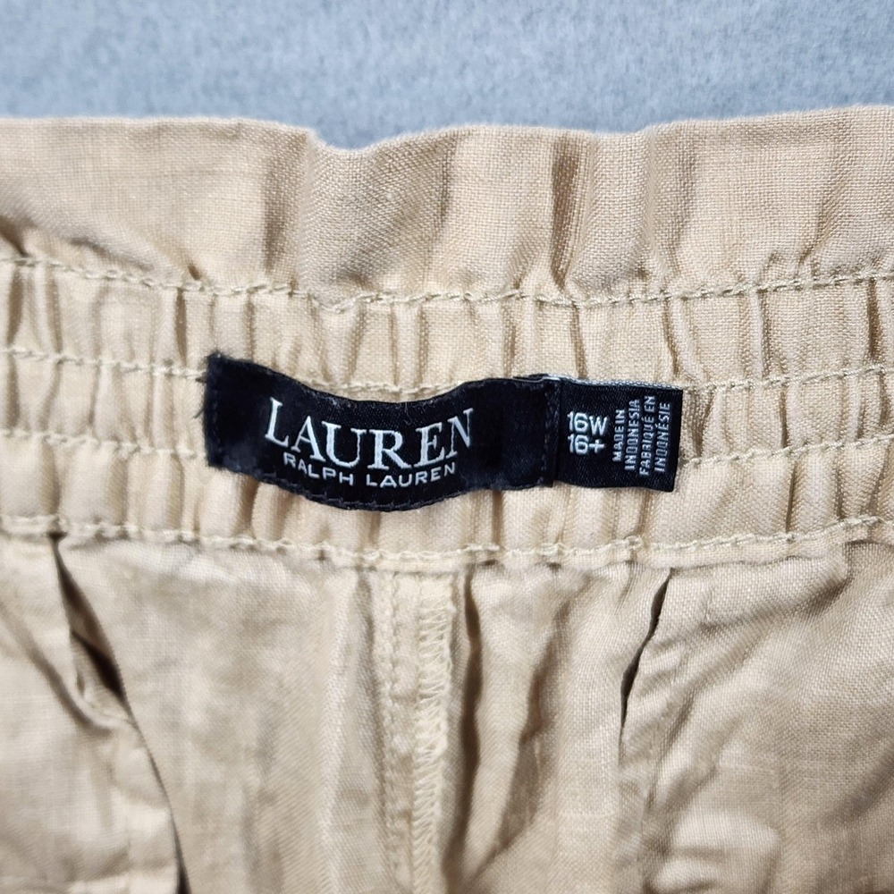 Lauren Ralph Lauren Pants Womens‎ 16W Linen Drawstring Pocket Relaxed Fit Summer - Picture 7 of 9